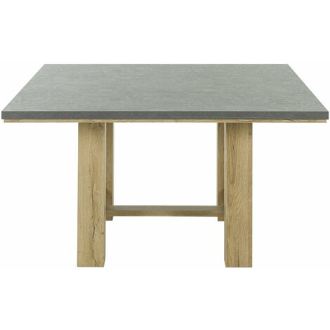 Table de jardin carrée 8 places – Plateau mélamine 35mm – Chants ABS anti-chocs – Pieds MDF chêne doré – Fabrication française – Gami