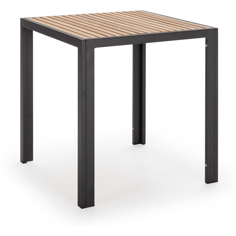 Vs Venta-stock - Table de jardin carrée Coral en bois et métal noir