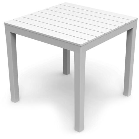 Table De Jardin Carree Couleur: Blanc 78x78x72cm Modèle: Bali Ipae Progarden