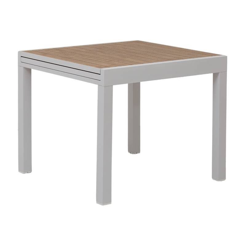 Made In Meubles - Table de jardin carrée en aluminium blanc Ayden
