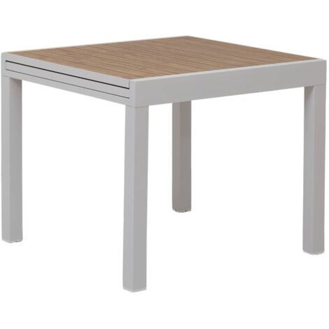 Table de jardin carrée en aluminium blanc Ayden