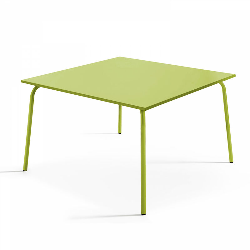 Palavas - Table de jardin carrée en métal vert - Vert