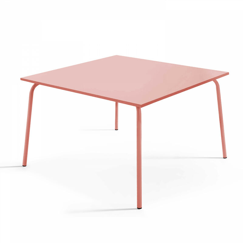 Table de jardin carrée en acier argile 120 cm - Palavas