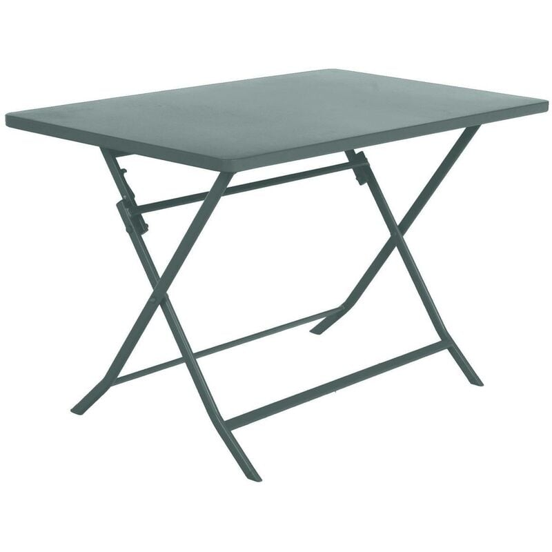 Table de jardin pliante rectangulaire Greensboro vert jade 4 places en acier traité époxy - Hespéride