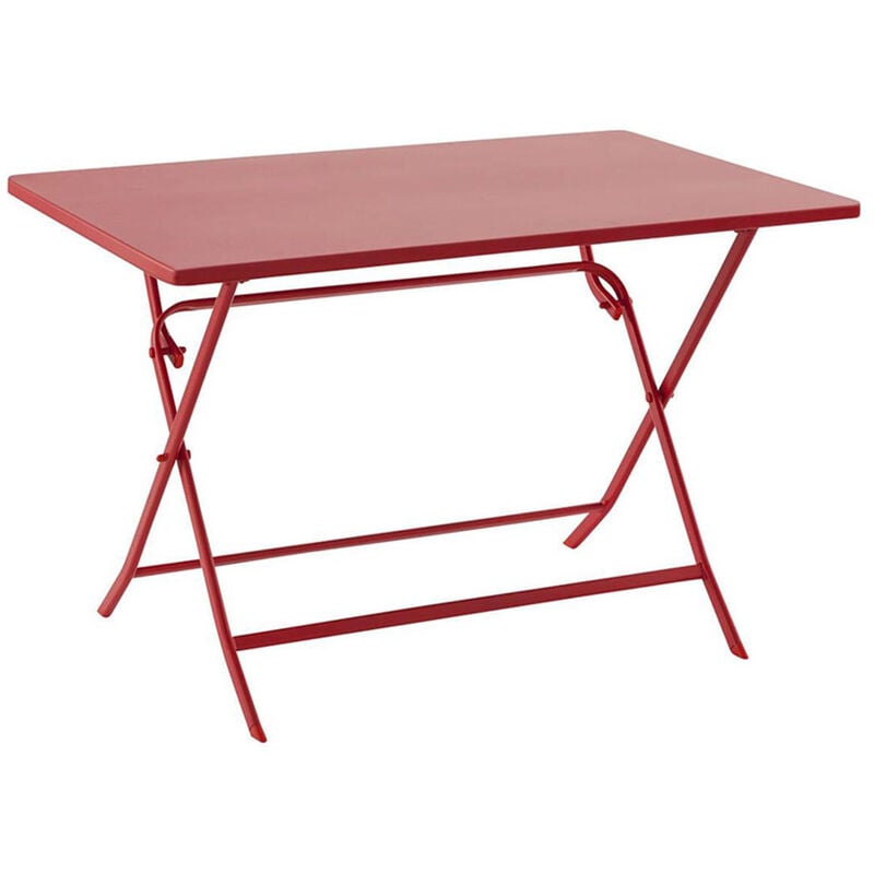 Table de jardin pliante rectangulaire Greensboro groseille 4 places en acier traité époxy - Hespéride