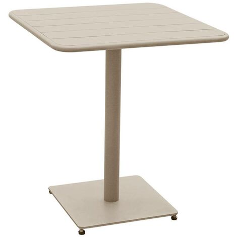 Table de jardin carrée Phuket argile 2 places en acier traité époxy - Hespéride - Argile