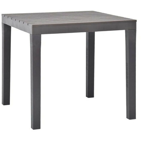 Table de jardin carrée plastique anthracite Komed 2
