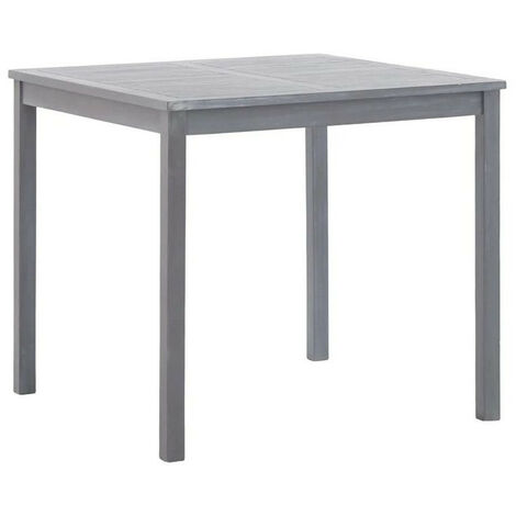 Table de jardin carrée pliable acacia massif gris Daiss 80cm