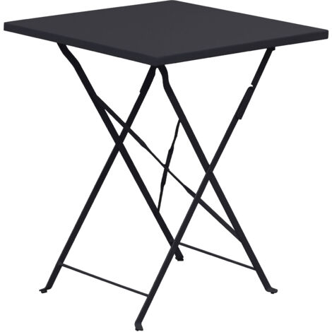 Table de jardin carrée pliable en métal gris - BACA