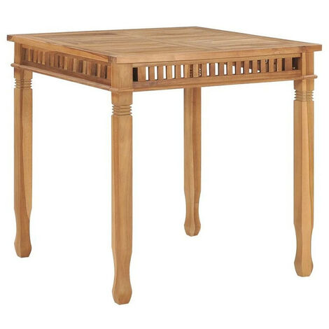 Table de jardin carrée teck massif clair Efana