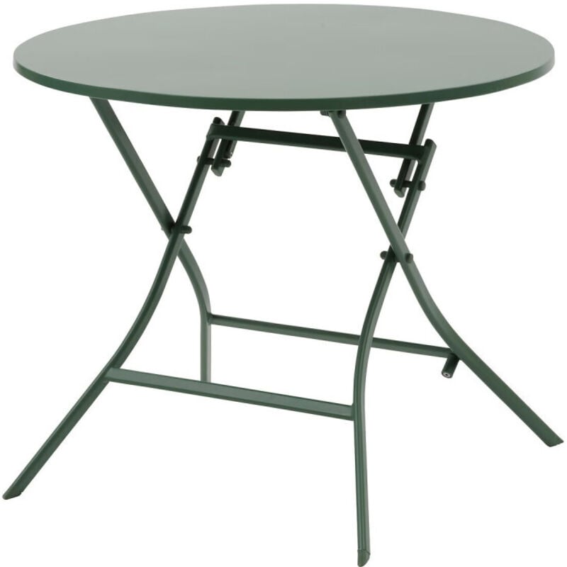 Table de jardin pliante rectangulaire Greensboro vert olive 4 places en acier - Hespéride