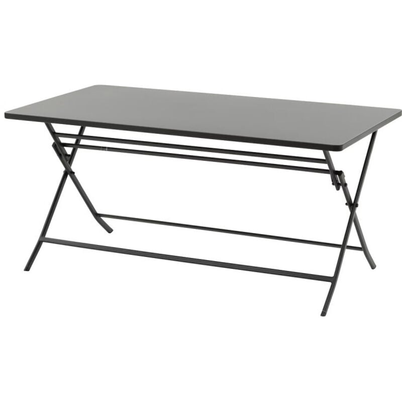 Hesperide - Table de jardin pliante rectangulaire Greensboro graphite 6 places en acier - Hespéride