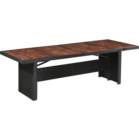 Table de jardin Contemporain - Table à manger de jardin - 240x90x74 cm Résine tressée et bois d'acacia Chic-679942