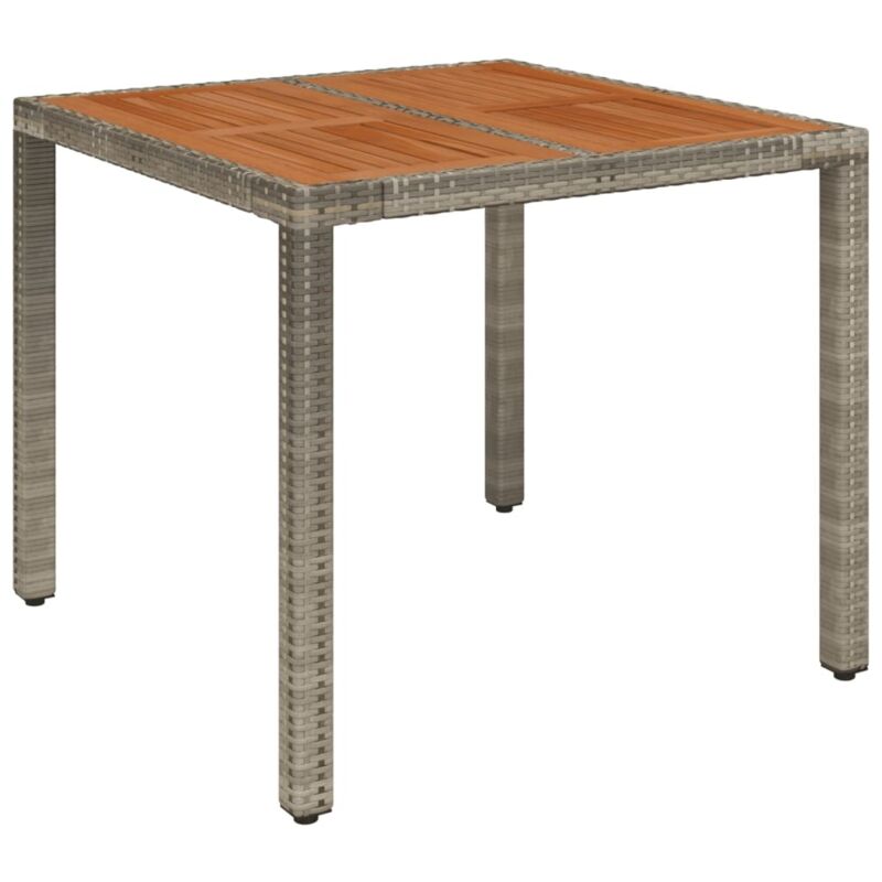 Vidaxl - Table de jardin dessus en bois Gris 90x90x75 cm Résine tressée