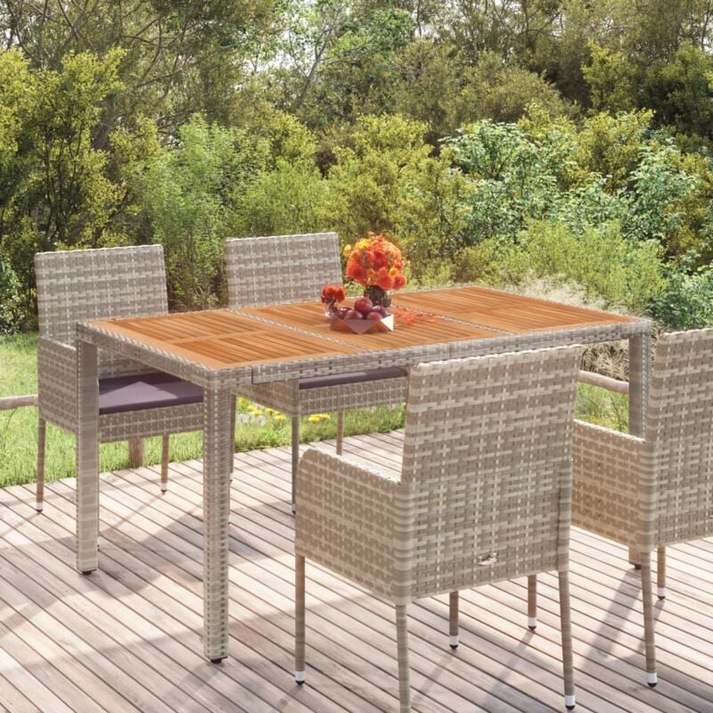 Vidaxl - Table de jardin dessus en bois Gris 150x90x75 cm Résine tressée