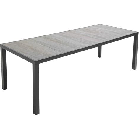 Table de jardin en aluminium et céramique 10 places effet béton - Tivoli