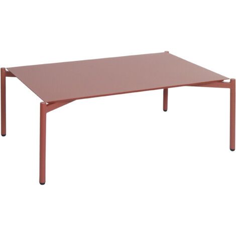 Table de jardin en aluminium HWC-O11, Outdoor Lounge Table de balcon, 105x65cm - terracott