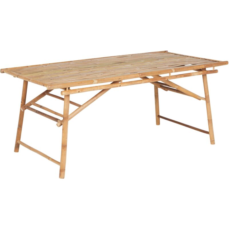 Table de Jardin en Bambou 180 cm Bois Clair Tindari