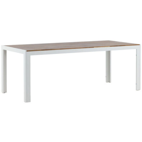 Table de Jardin en Bois "Acacia" 200cm Naturel & Blanc