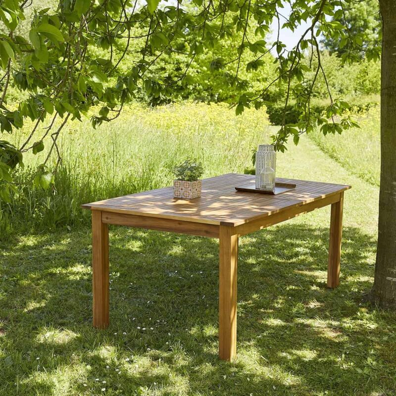 Table de jardin en acacia massif fsc extensible 8/10 places - Naturel