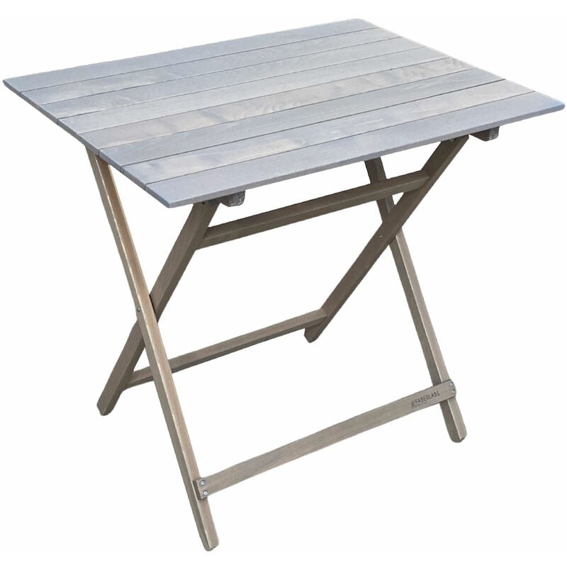 Okaffarefatto - Table de jardin en bois gris, légère et facile à transporter