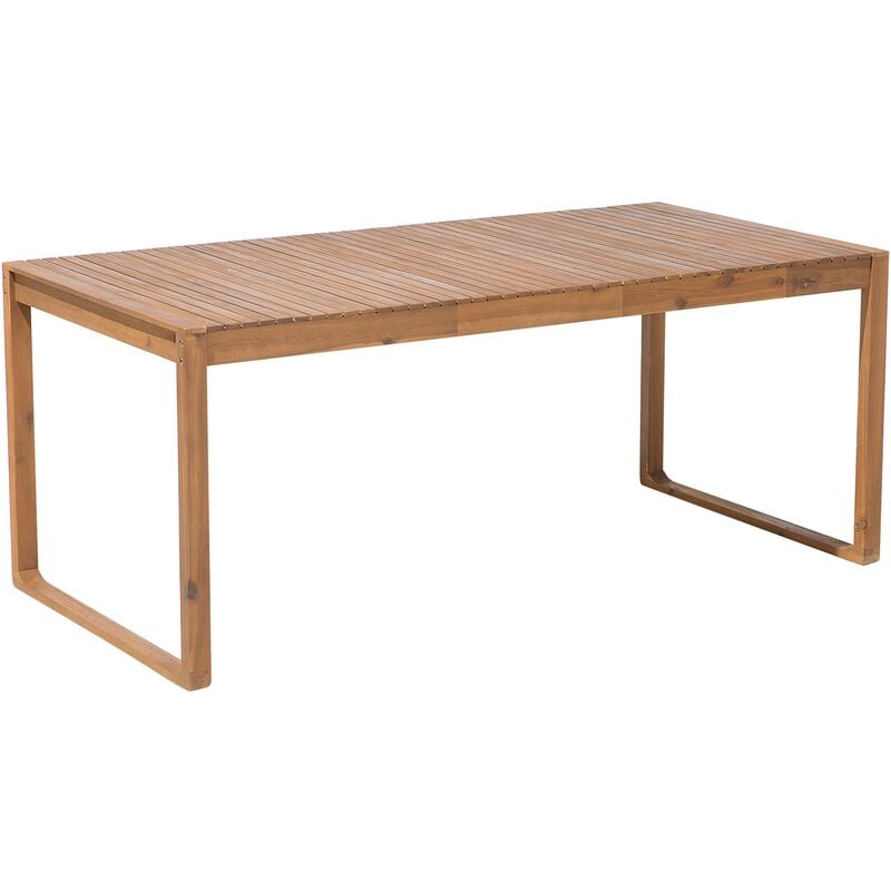 Beliani - Table de Jardin 180 x 90 cm en Bois d'Accacia au Design Minimaliste pour Extérieur de Style Moderne ou Traditionnel Bois clair