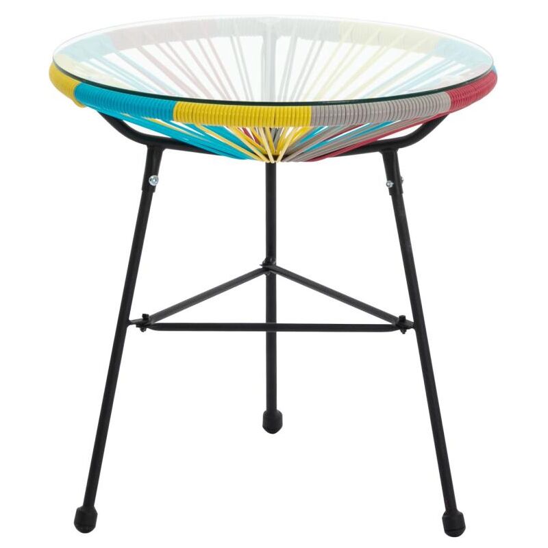 Vente-unique - Table de jardin en fils de résine tressés - Multicolore - alios iii de mylia