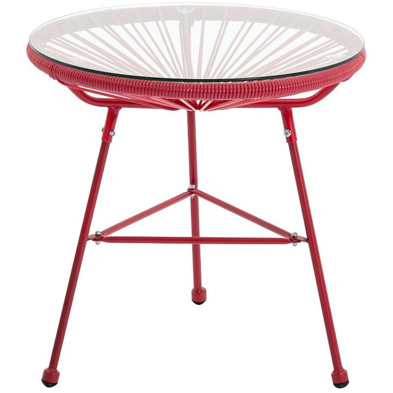 Vente-unique - Table de jardin en fils de résine tressés - Terracotta - alios iii de mylia