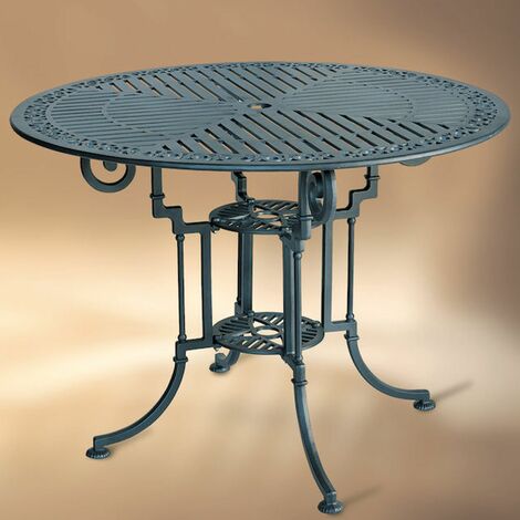 Table de jardin en métal TEIDE 105 ronde aluminium laqué bleu