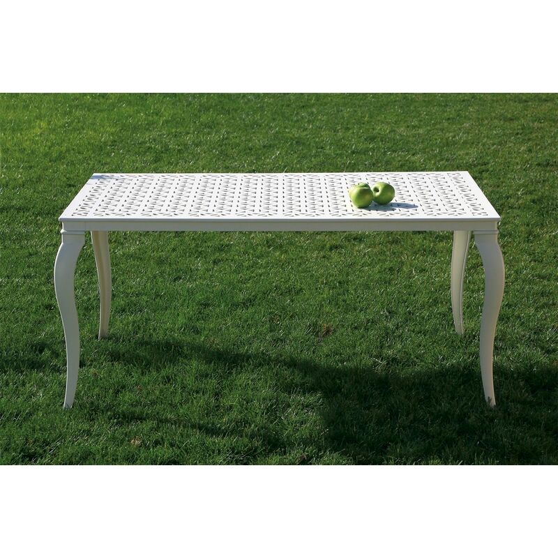 Table de jardin en métal kenya 120 aluminium laqué blanc