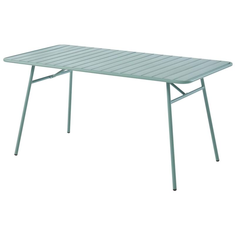 Vente-unique - Table de jardin L.160 cm en métal - Vert amande - mirmande de mylia
