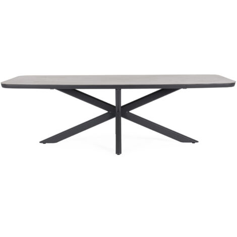 Table de jardin en pierre et métal L240 10 places - ISAIAH