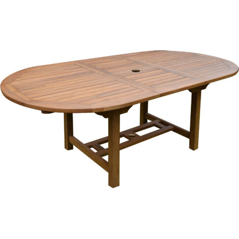 Table de jardin en teck 160/210x100x75cm