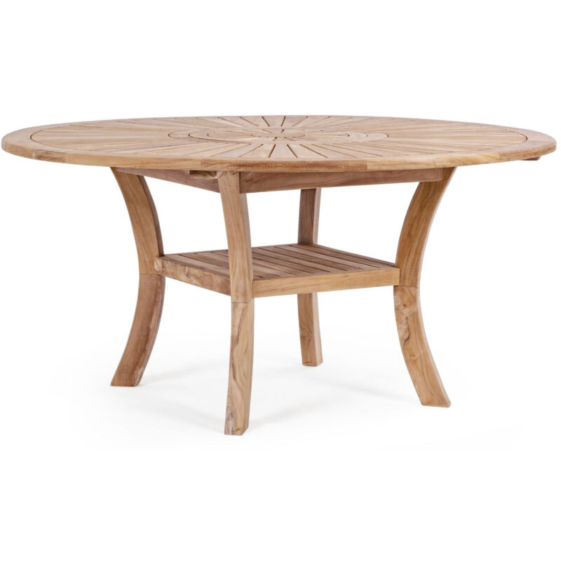 Table de jardin en teck plateau tournant D155 - BOLONIA Table de jardin en teck plateau tournant D155 - BOLONIA