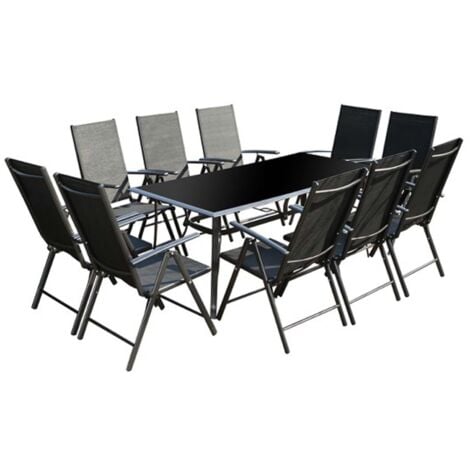 CONCEPT-USINE Table de jardin et 6 chaises en aluminium RIMINI