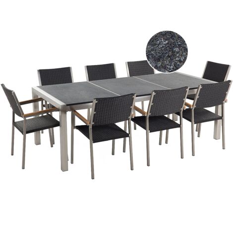 Ensemble table de jardin 6 à 8 personnes 220 cm Laguna + 6 chaises