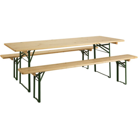Cerland – Table de pique nique pliable 220 cm – Capacité 8 personnes – Épaisseur plateau 2,8 cm – Encombrement minimal pour extérieur