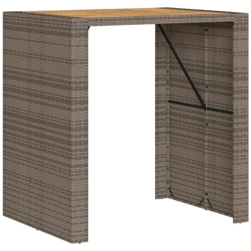 Vidaxl - Table de bar de jardin et dessus en bois acacia résine tressée