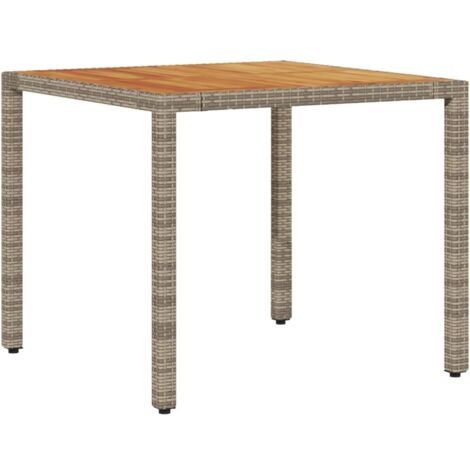 Table de jardin et dessus en bois d'acacia gris résine tressée