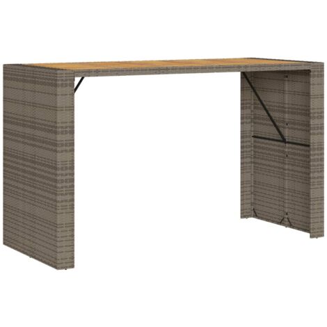 Table de jardin et dessus en bois d'acacia gris résine tressée