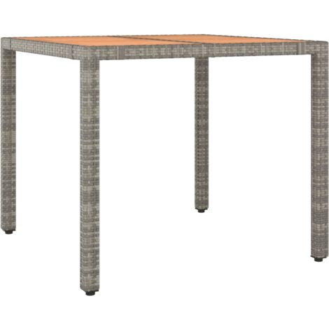 Table de jardin et dessus en bois Gris Résine tressée et acacia