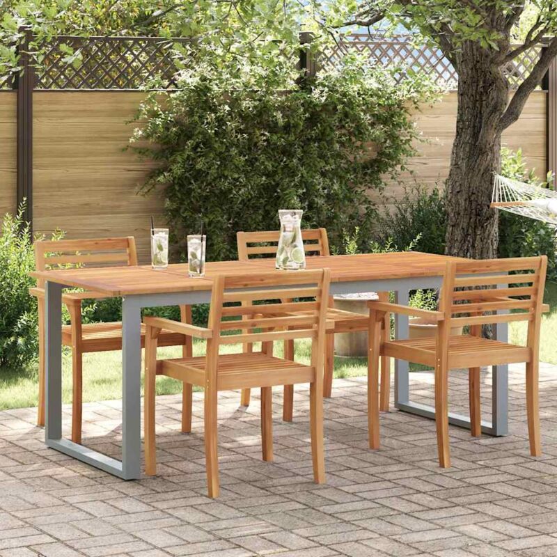 Vidaxl - Table de jardin pour repas Gris 200 x 90 x 75 cm