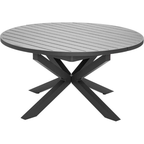 Table de jardin extensible 145/200cm en aluminium anthracite - VILA