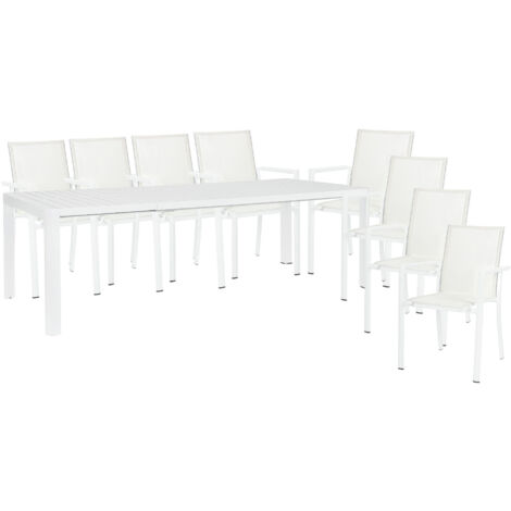 Table de jardin extensible 180/240 et 8 chaises empilables - AVIGNON