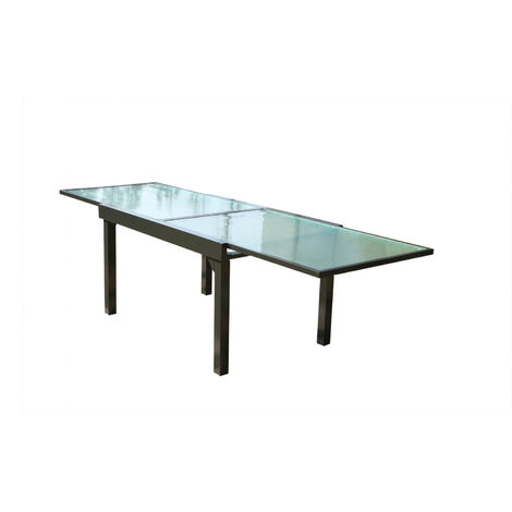 Table de jardin extensible 270 cm en alu BRESCIA - Gris