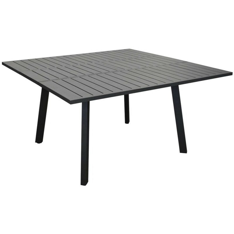 Proloisirs - Table de jardin extensible 6/8 personnes Barcelona - graphite 100/145x145 cm