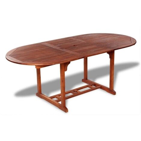 Table de jardin extensible acacia massif foncé Woun 150-200cm
