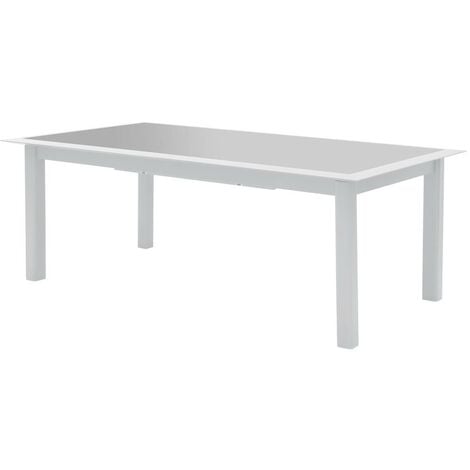Table de jardin extensible Allure gris & blanc 12 places en aluminium traité époxy - Hespéride - Gris / blanc