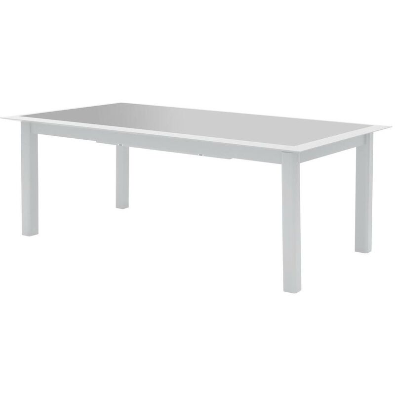Hesperide - Table de jardin extensible Allure gris & blanc 12 places en aluminium traité époxy - Hespéride - Gris / blanc