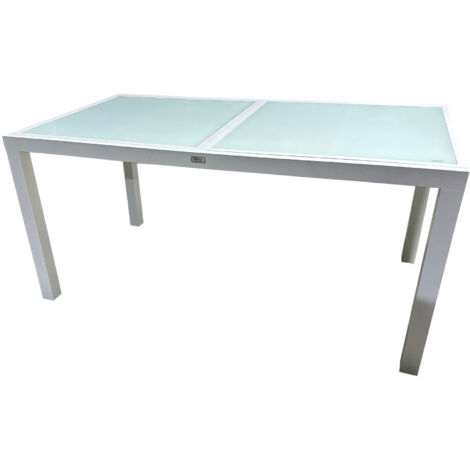 Table de jardin extensible aluminium 160-240cm coloris blanc